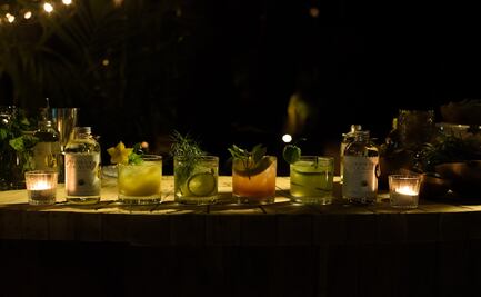 Coctelería con destilado de agave 