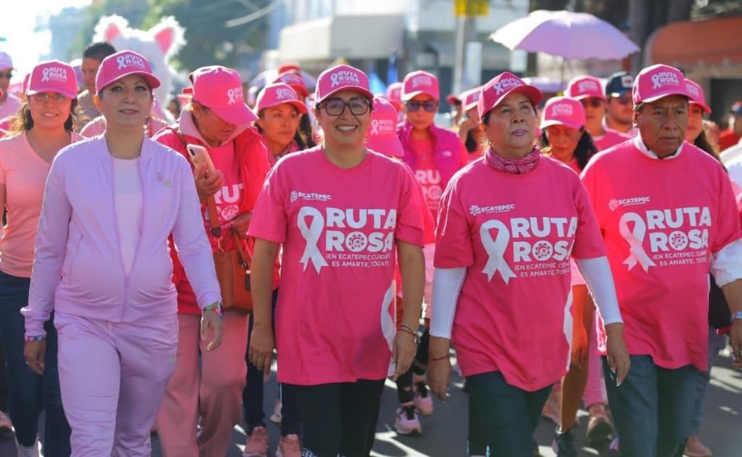Realizan Caminata Estatal de Prevención del Cáncer de Mama en Ecatepec (19/10/2025). Foto: Especial