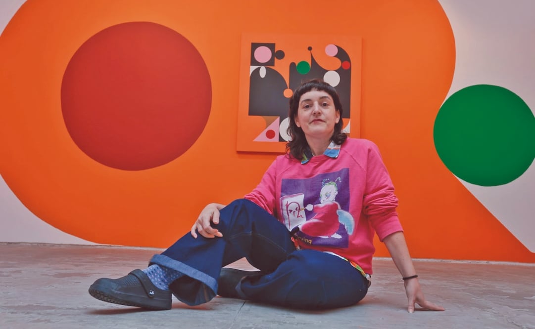 Con esta exposición compuesta por pinturas y murales, Minoliti invita a imaginar un mundo alternativo, así como alentar a la protección de las especies. Foto: de Fernanda Rojas. El Universal