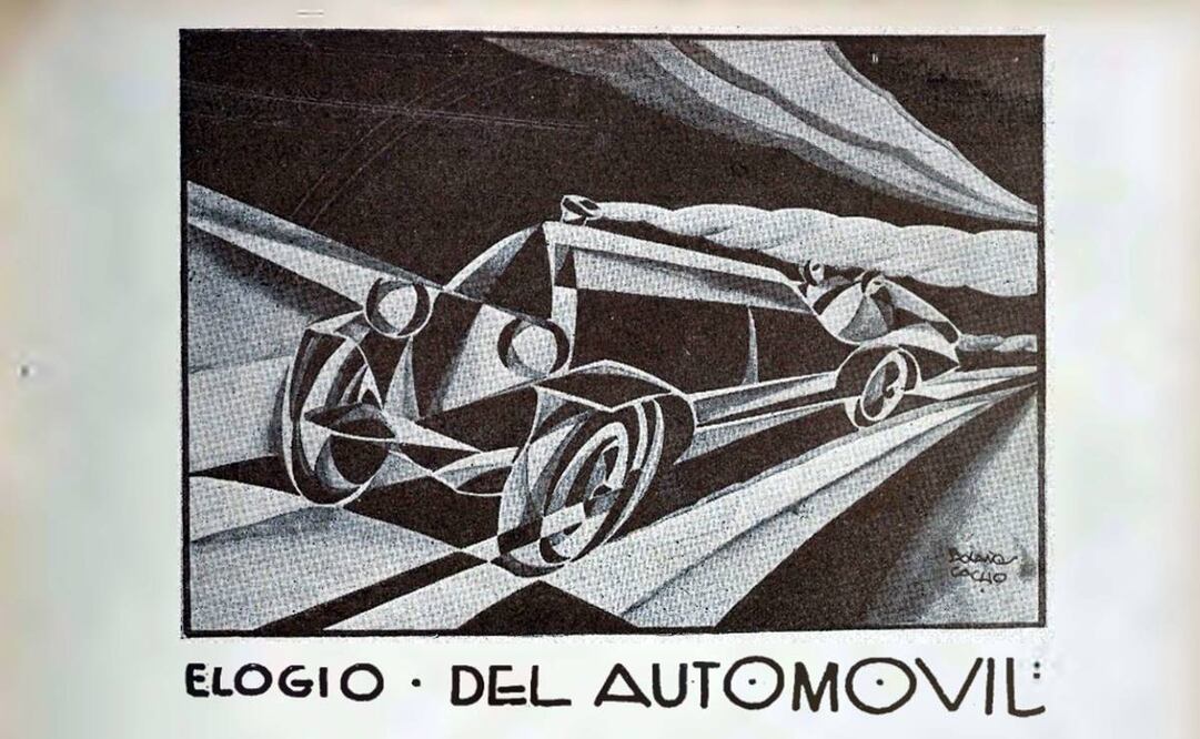 Con una ilustración del puño de “Bolaños Cacho”, EL UNIVERSAL ILUSTRADO publicó el optimista y pintoresco “Elogio del automóvil” de Salvador Novo. Hemeroteca EL UNIVERSAL.