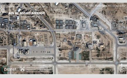 Muestran imágenes por satélite daños en base de EU atacada por Irán en Irak