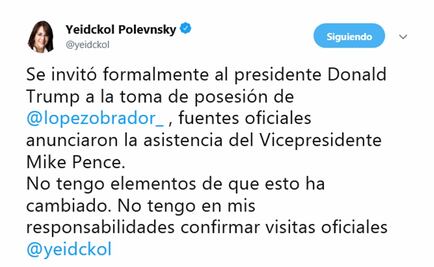No tengo elementos, dice Yeidckol sobre visita de Trump a México