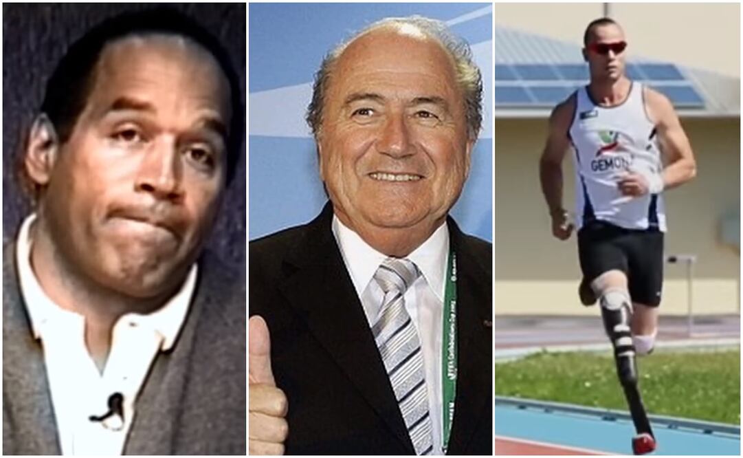 OJ Simpson, Joseph Blatter y Oscar Pistorius. Fotos: Captura YouTube