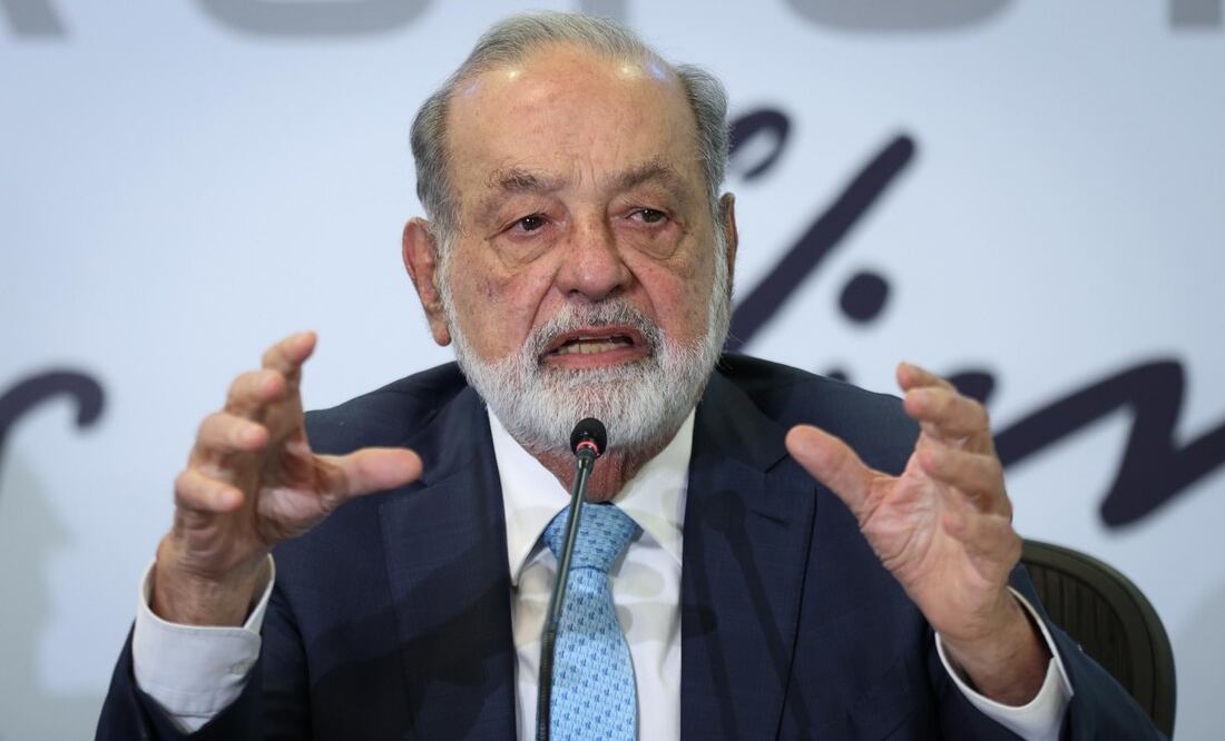 Conferencia de prensa del empresario Carlos Slim Helú en las instalaciones de grupo Inbursa. Foto: Diego Simón Sánchez EL UNIVERSAL