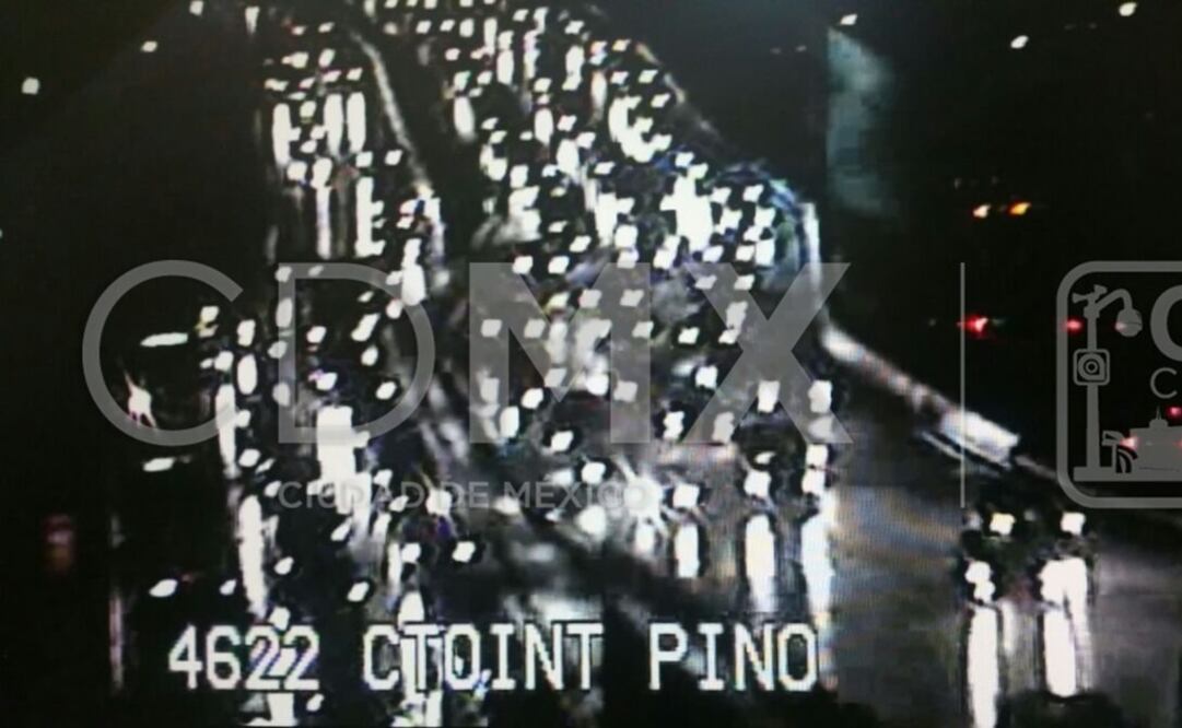 Encharcamiento en Circuito Interior. (Foto: @C5_CDMX)