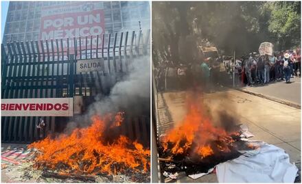 CNTE protesta en sedes de partidos políticos en CDMX; rechazan vínculos con Morena