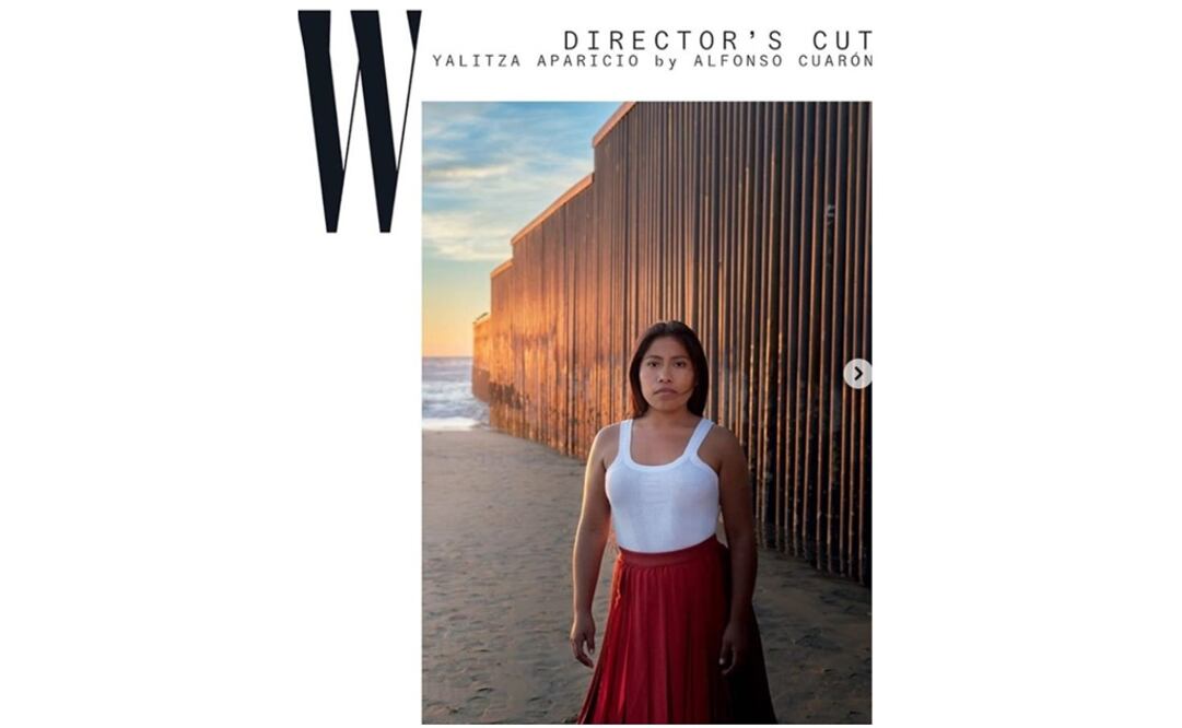 A través de su cuenta de Instagram, Yalitza compartió varias imágenes donde posa en la valla fronteriza. En la descripción detalla que la fotografía fue dirigida por Alfonso Cuarón. (tomada de Instagram)