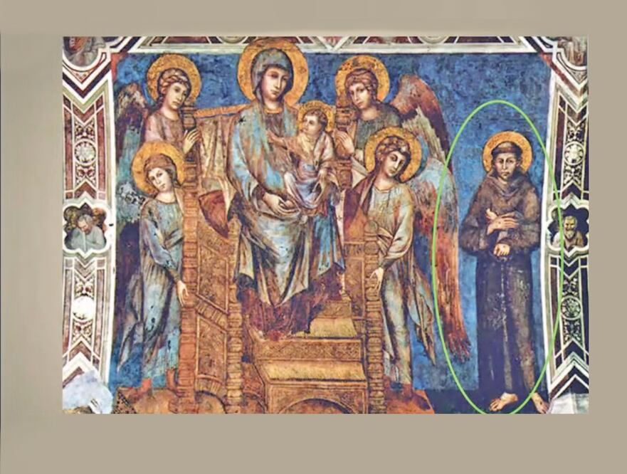 En la serie de pinturas del artista medieval Cimabue se encuentra uno de los primeros retratos de San Francisco de Asís. Foto: YOUTUBE COORDINACIÓN NACIONAL DE ANTROPOLOGÍA- INAH