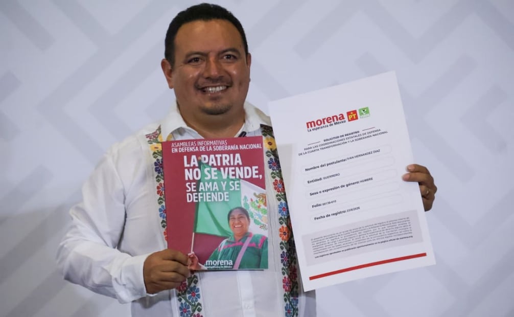 Registro de las aspirantes de Morena, Pablo Amílcar, Esthela Damián, Zeferino Gómez, José Ojeda, Iván Hernández y Rogelio Ortega,así como la aspirante por el Partido Verde, Karen Castrejón del Estado de Guerrero. Foto: Karla Guerrero / EL UNIVERSAL
