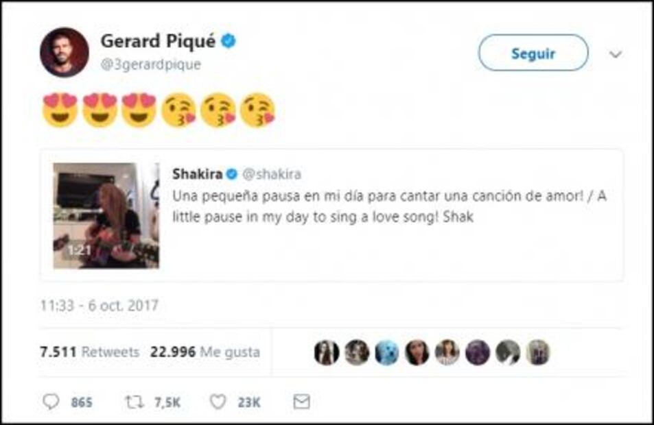 Shakira canta canción de amor y Piqué responde