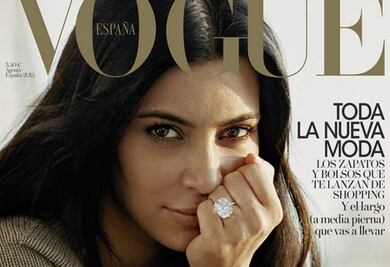 Kim Kardashian sin retoques y sin maquillaje en portada de Vogue España