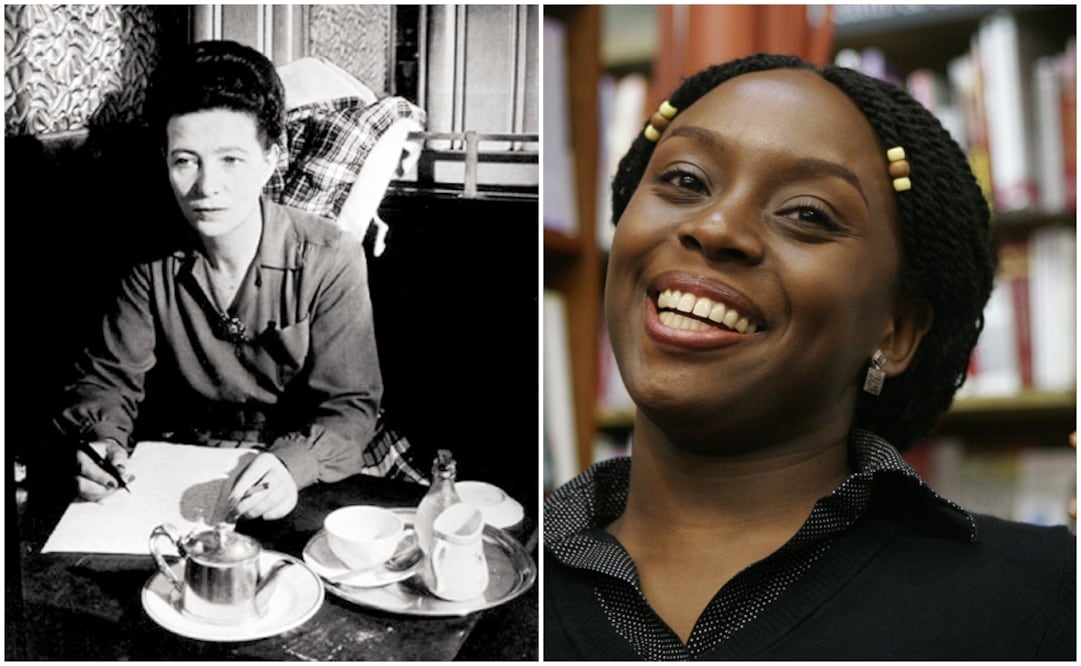 Simone de Beauvoir izq) y Chimamanda Ngozi Adichie der). Foto: Archivo