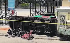 Se descarrila trenecito en parque Centenario de Mérida, Yucatán; dos personas resultan lesionadas
