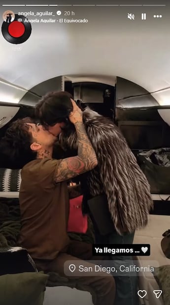 Ángela Aguilar comparte momento con su esposo Nodal previo a su último concierto en San Diego, Califormia.