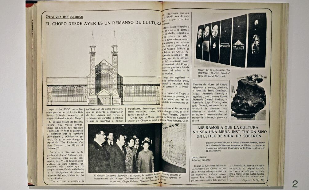 También se exhiben documentos y archivos del Centro de Documentación del Chopo sobre la historia del sitio. Foto: Fernanda Rojas / EL UNIVERSAL