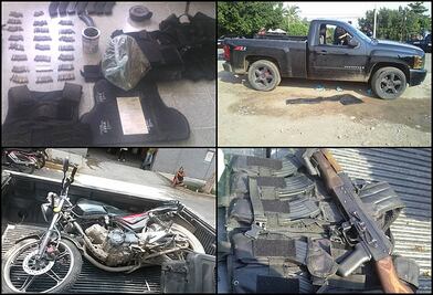 Aseguran arsenal y droga en Aguililla; detienen a cuatro