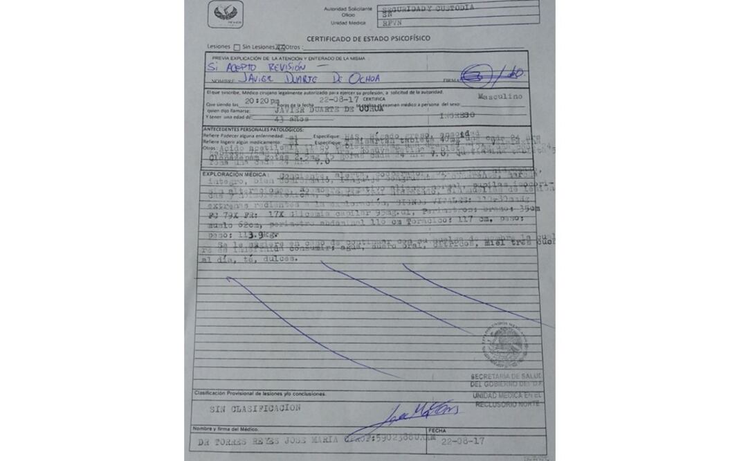 Hasta ahora, Javier Duarte baja 5 kilos por huelga de hambre