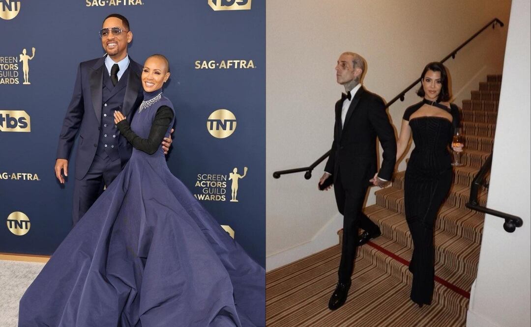 Las parejas mejor vestidas de los premios Oscar 2022. Fotos: Instagram @willsmith / @kourtneykardash