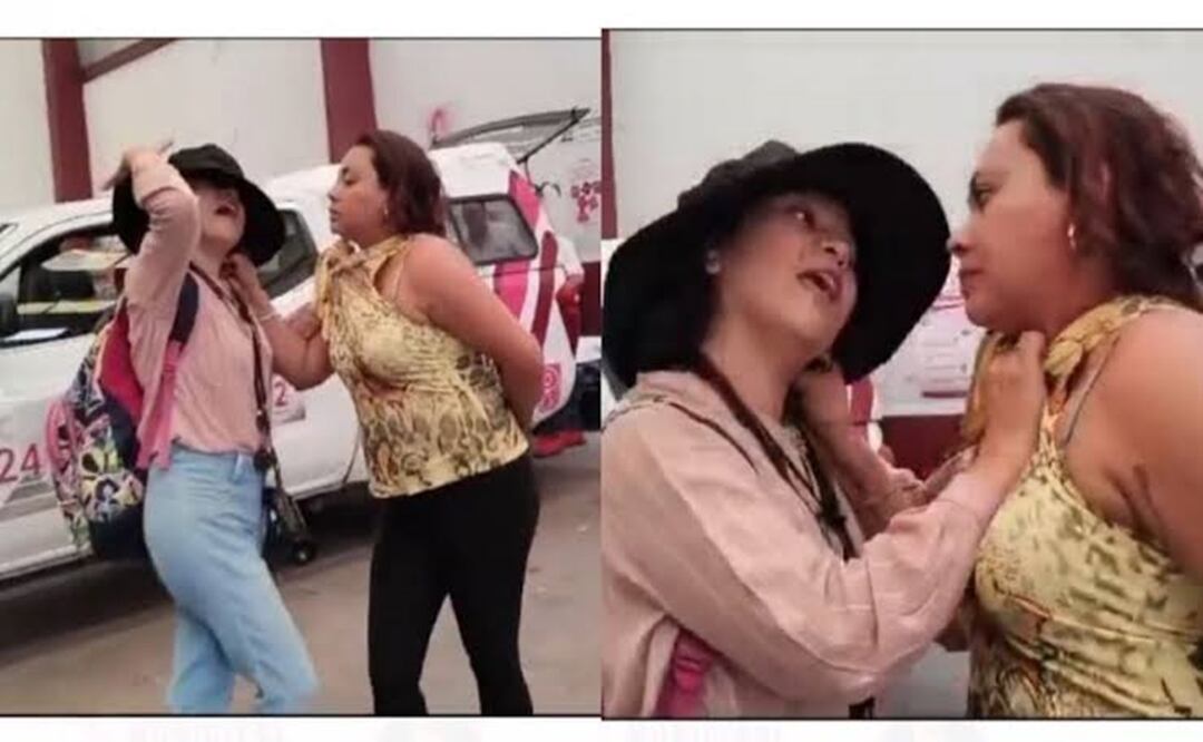 Vinculan a proceso a funcionaria municipal por agresión a periodista. La reportera es la mujer que viste pantalón de mezclilla. Foto: Especial