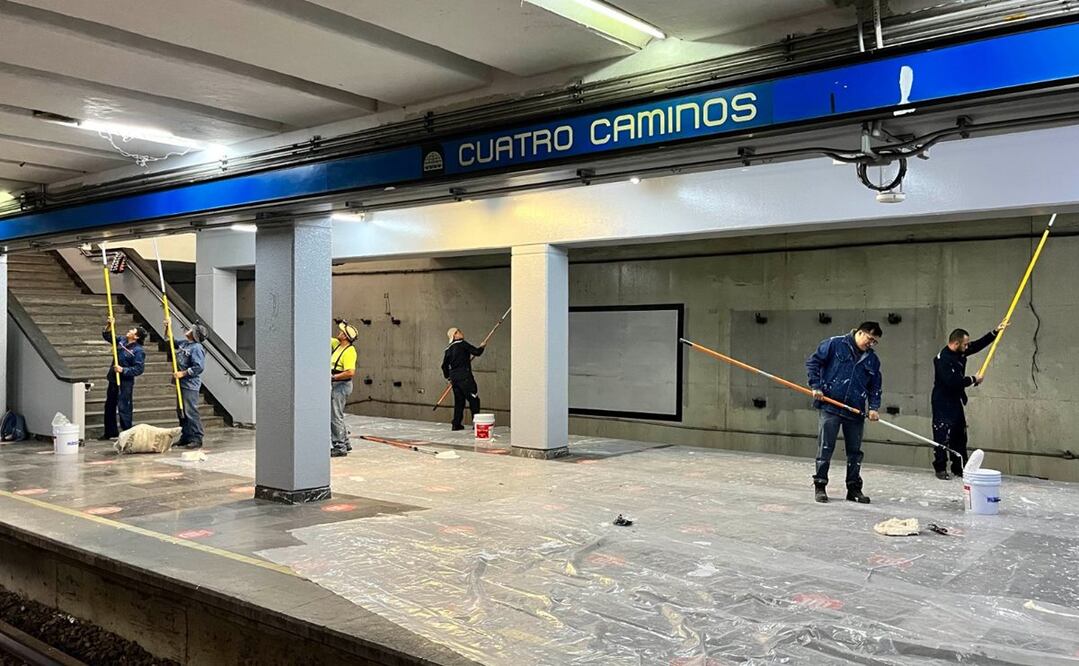 Labores de pintura y limpieza en diversas estaciones de las Líneas 2, 3, 6 y 8 del Metro. FOTO: Especial