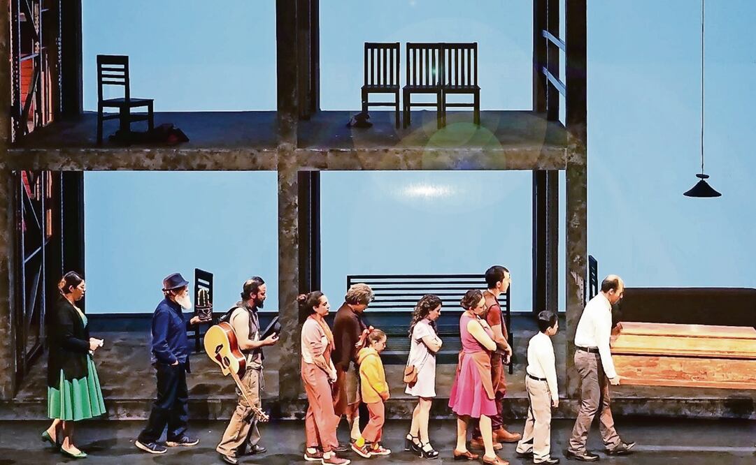 Aspecto de la obra de teatro Instrucciones para ir al cielo, basada en relatos de Dekalog, de Krzysztof Kieslowski y Krzysztof Piesiewicz, por la Compañía Nacional de Teatro en 2018. Foto: cortesía