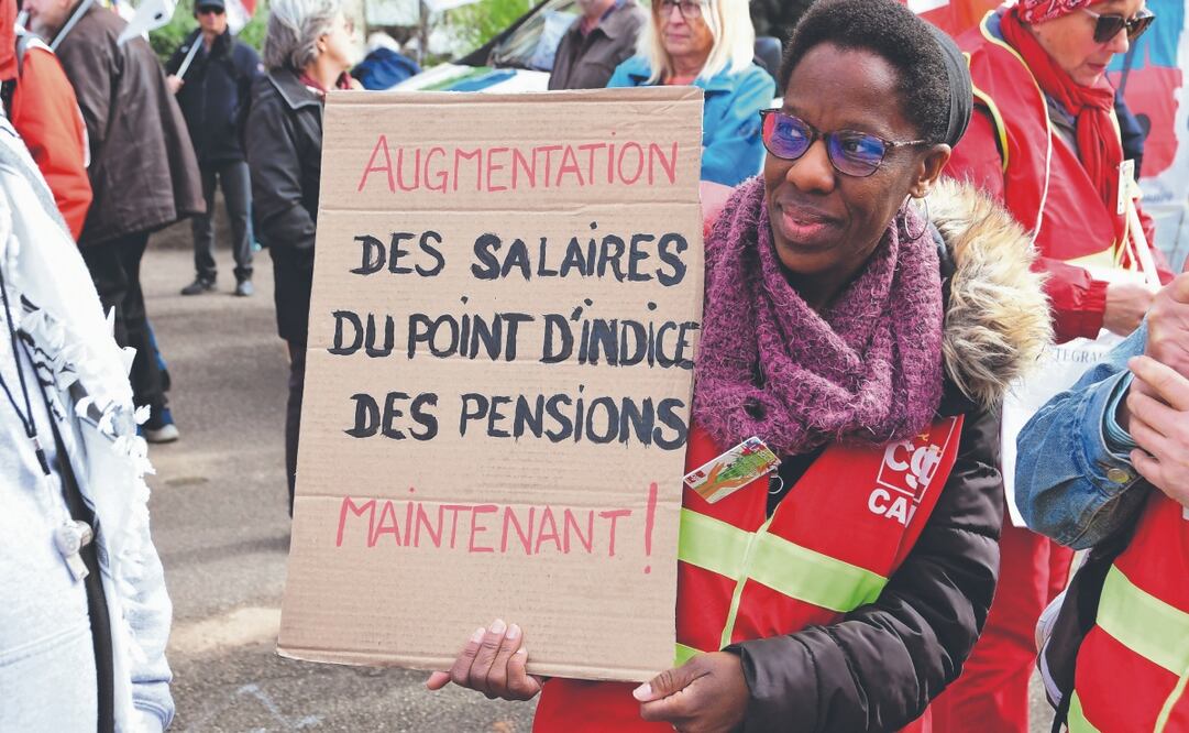 Una protesta en Lyon, Francia, contra la reforma del presidente Emmanuel Macron al sistema de pensiones. Foto: de AFP