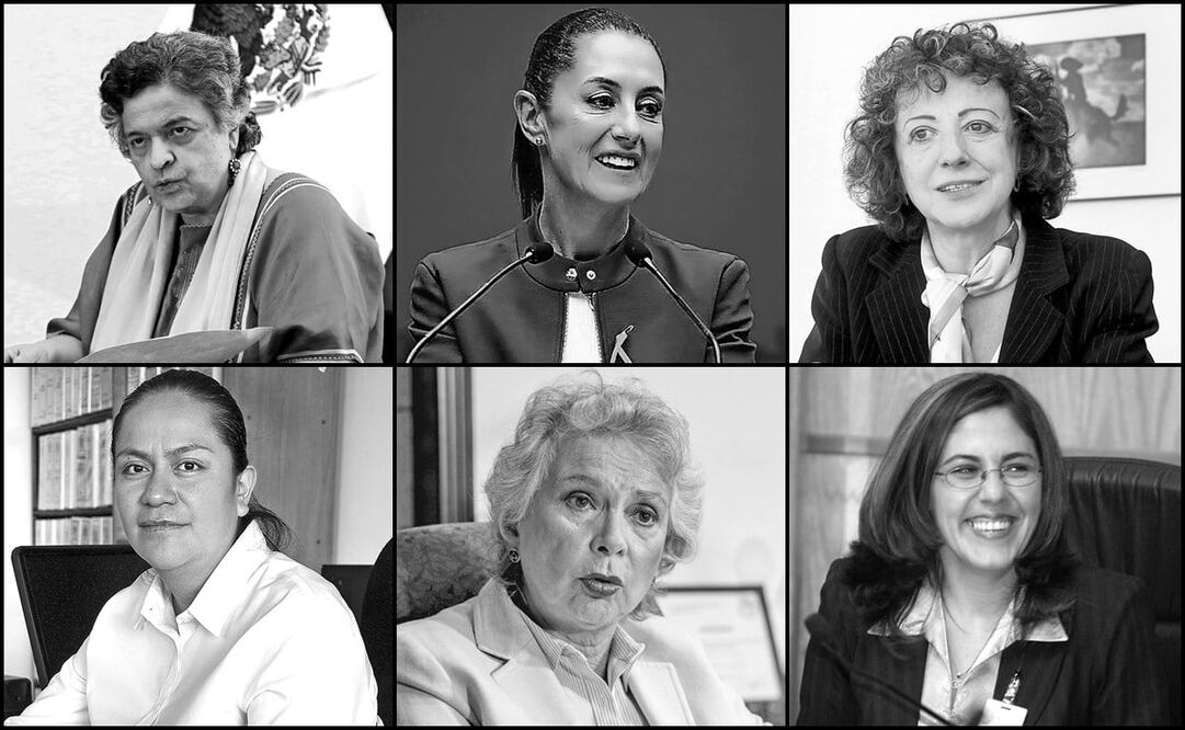 De izquierda a derecha: Beatriz Paredes, Claudia Sheinbaum, Jaqueline Peschard, Ariadna Montiel, Olga Sánchez y Claudia Zavala. Foto: Especial