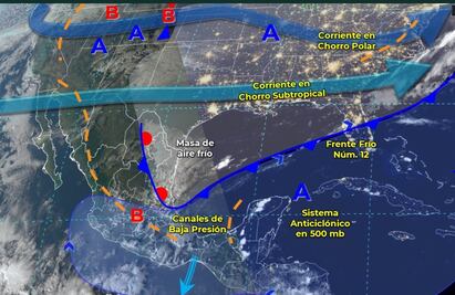 Por el frente frío 12 habrá lluvias muy fuertes en estos 4 estados 