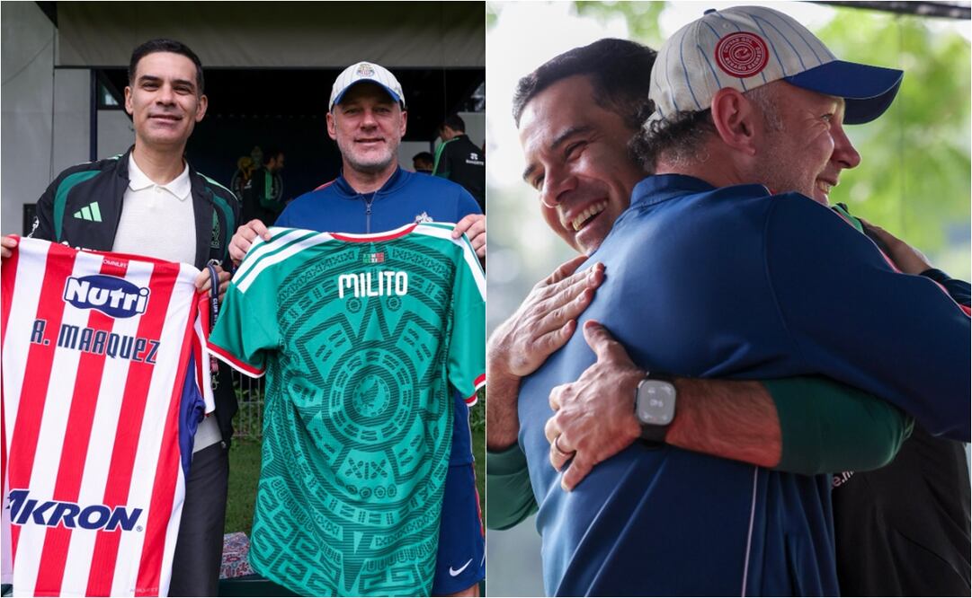 FOTO: ESPECIAL - Rafael Márquez y Gabriel Milito se reencuentran en Guadalajara tras coincidir en Barcelona