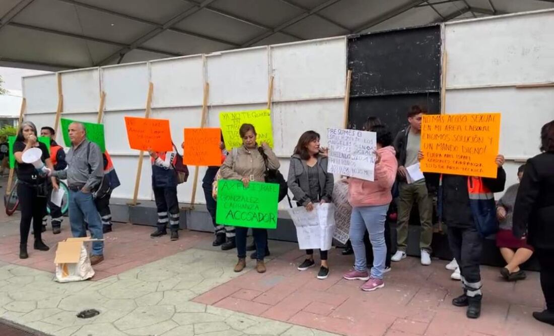 La manifestación se realiza en la Macroplaza de la alcaldía Iztapalapa por parte de personal del Programa de Protección Civik (18/07/2025). Foto: Especial