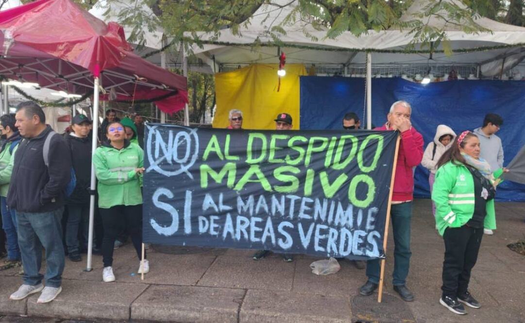 Manifestantes exigen restitución de estímulos fiscales para áreas verdes de la CDMX (07/01/2025). Foto: Especial
