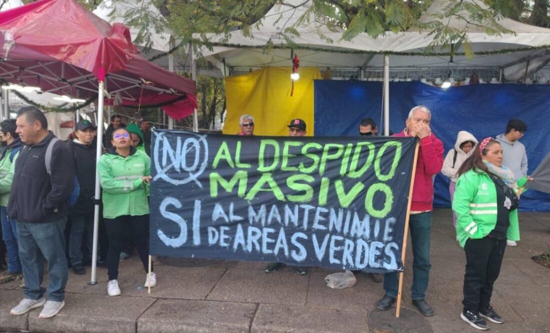 Manifestantes exigen restitución de estímulos fiscales para áreas verdes de la CDMX (07/01/2025). Foto: Especial