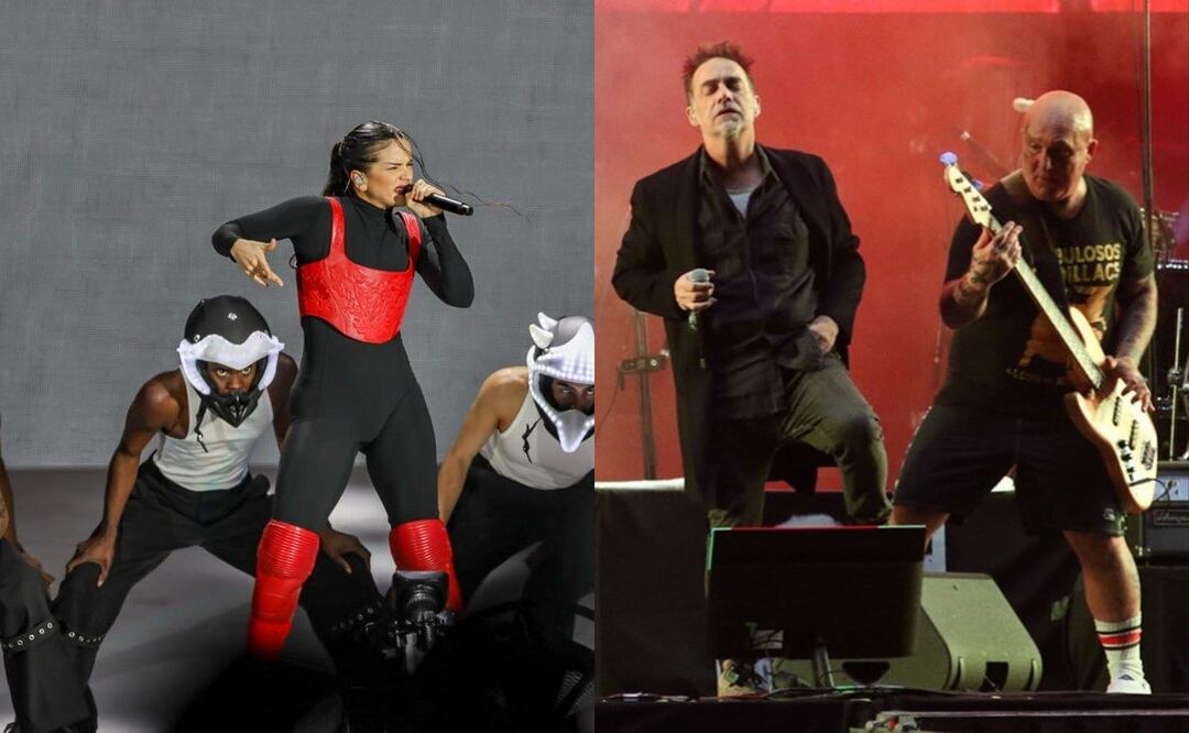 Rosalía y Los Fabulosos Cadillacs en el Zócalo de la CDMX. Foto: Hugo Salvador / Carlos Mejía/ El Universal