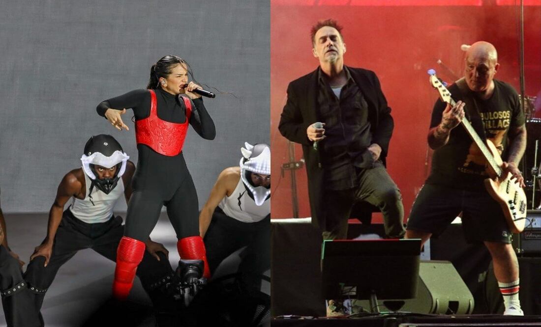 Rosalía y Los Fabulosos Cadillacs en el Zócalo de la CDMX. Foto: Hugo Salvador / Carlos Mejía/ El Universal