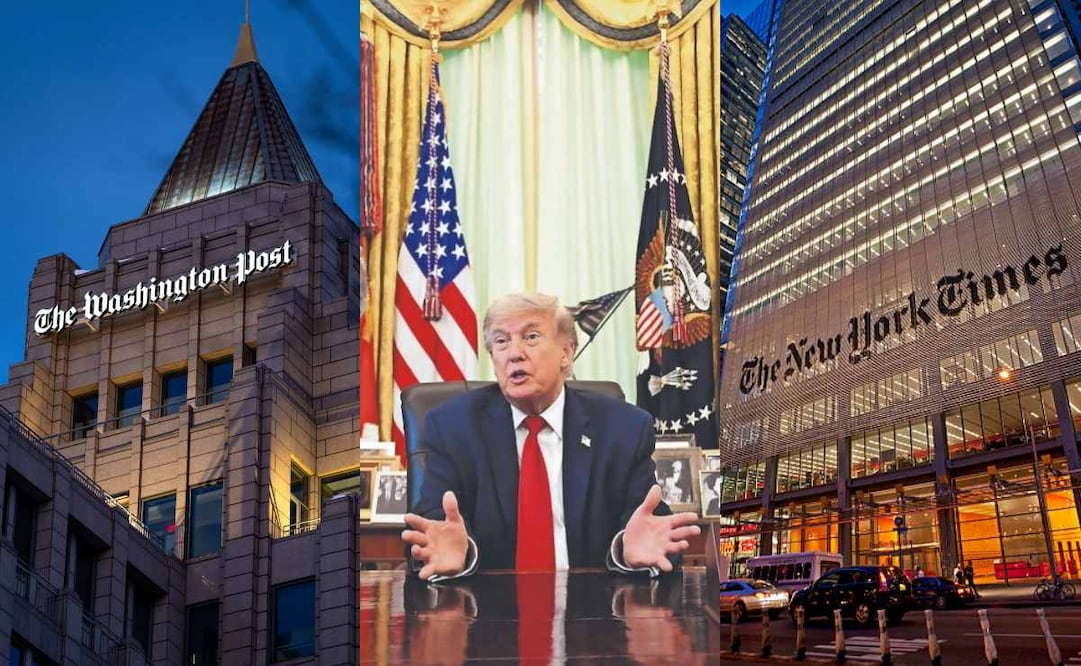 Medios de comunicación se solidarizan con CNN, MS NOW y Politico después de que Trump los vetara de la Casa Blanca. (21/09/26) Foto: The New Yorker, AFP y The New York Times