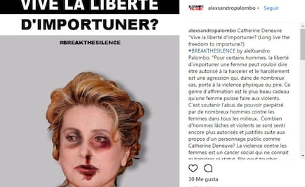Retratan a  Catherine Deneuve como víctima de violencia machista