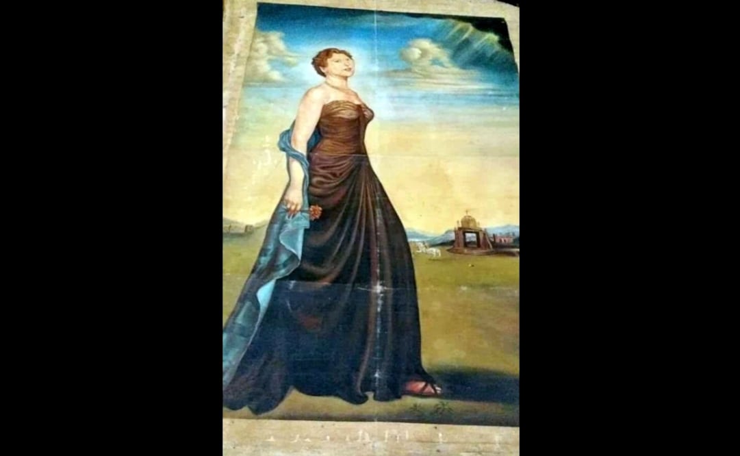 Vista del cuadro "Retrato de la señora James Reeves". Foto: EFE/ Fuerzas De Seguridad Líbano