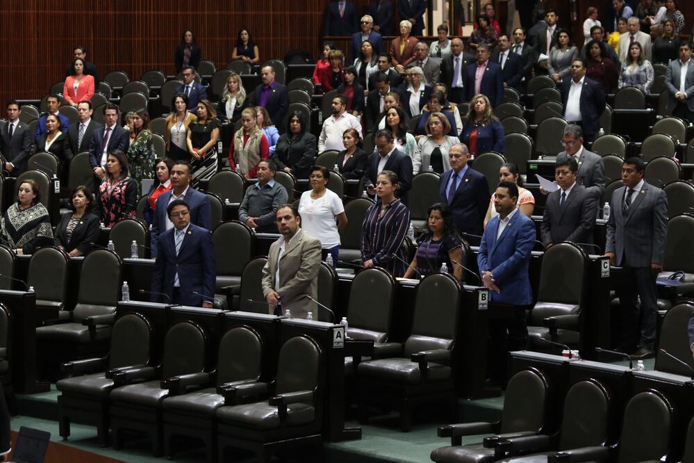 En sesión ordinaria de la Cámara de Diputados en San Lázaro guardan minuto de silencio por activista asesinado (CARLOS MEJÍA. EL UNIVERSAL)