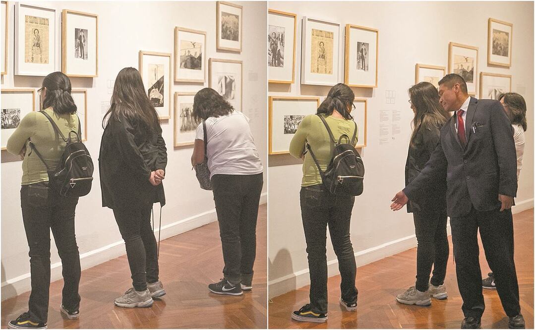 Tras las protestas por la obra La Revolución, de Fabián Cháirez, en Bellas Artes, el recinto decidió duplicar su número de custodios, permitir el acceso por grupos y cámaras de seguridad. Fotos: GERMÁN ESPINOSA. EL UNIVERSAL