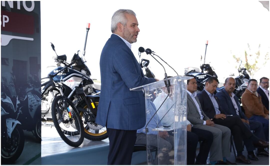 Alfredo Ramírez Bedolla, Gobernador de Michoacán entrega más de 300 unidades policíacas (22/11/2024). Foto: Especial