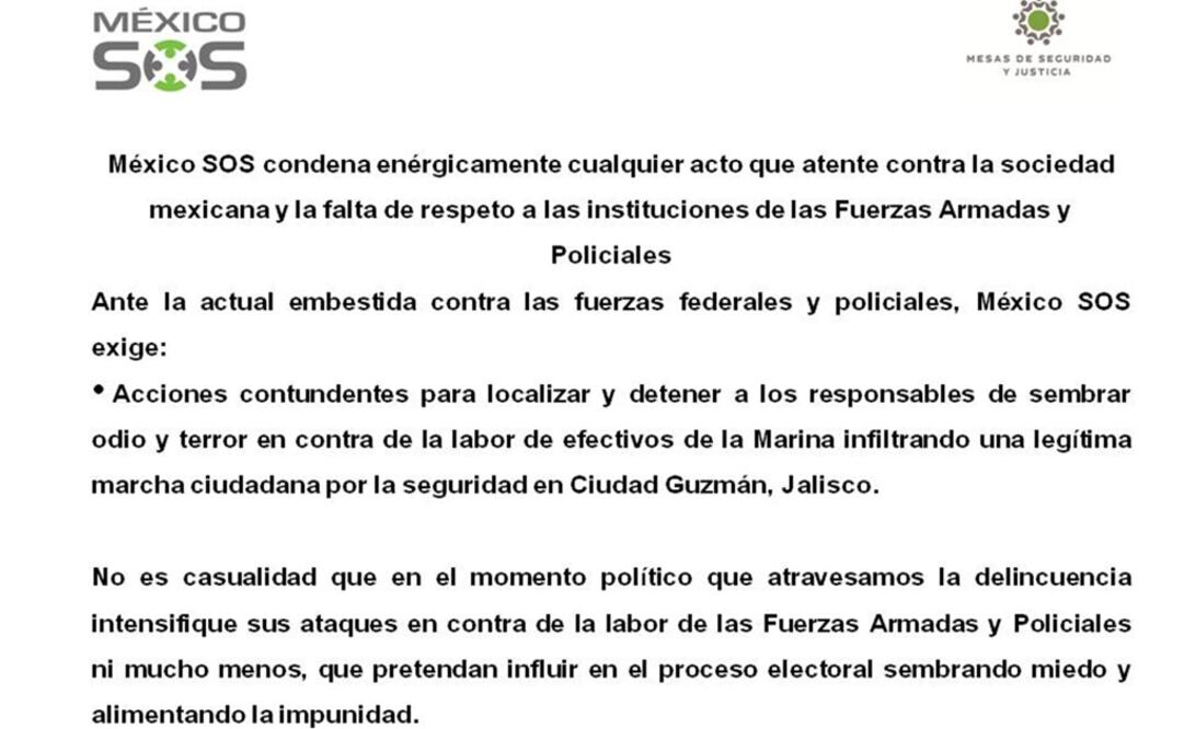 Foto: tomada de la cuenta de Twitter de la Fundación México SOS.