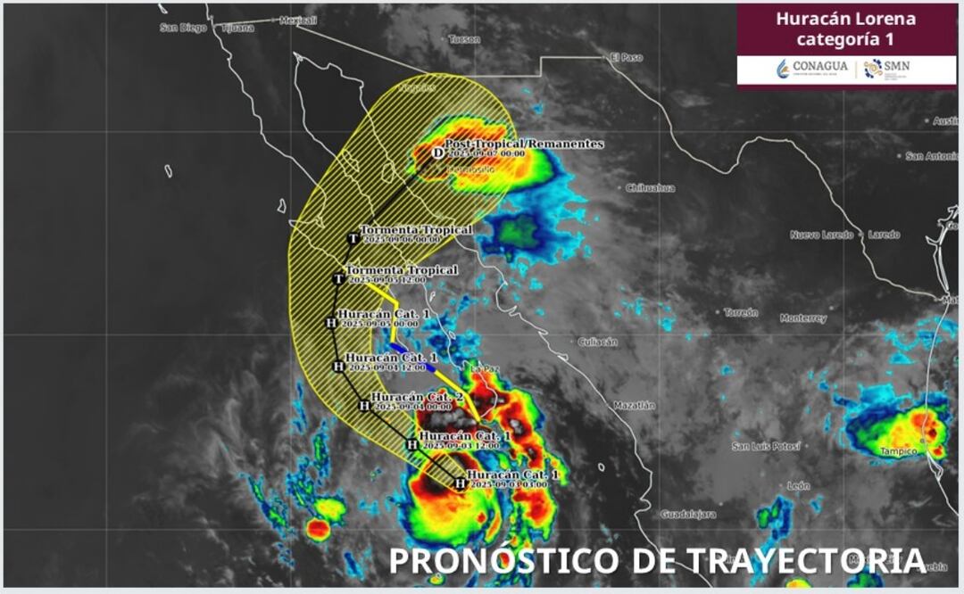 Lorena se intensifica a Huracán; prevén lluvias intensas y oleaje elevado en varios estados. Foto: Especial
