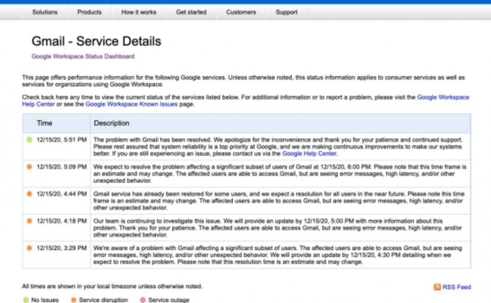 Gmail, YouTube y otros servicios de Google vuelven a fallar