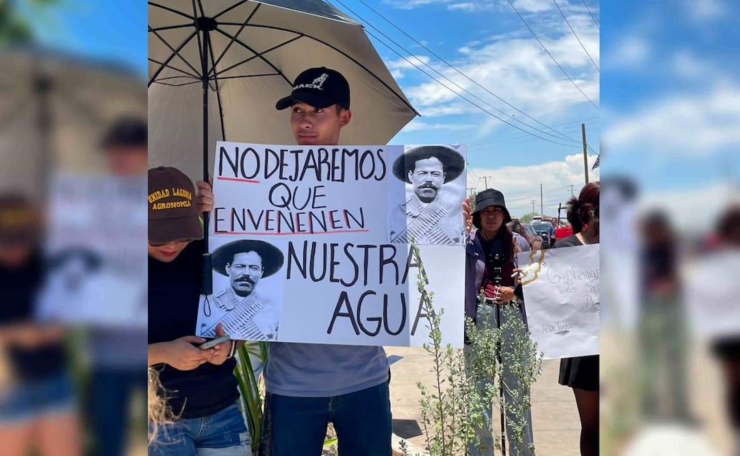 Ciudadanos inconformes con la instalación de la planta Fermachem en Durango, se manifestaron este sábado. Foto: Especial