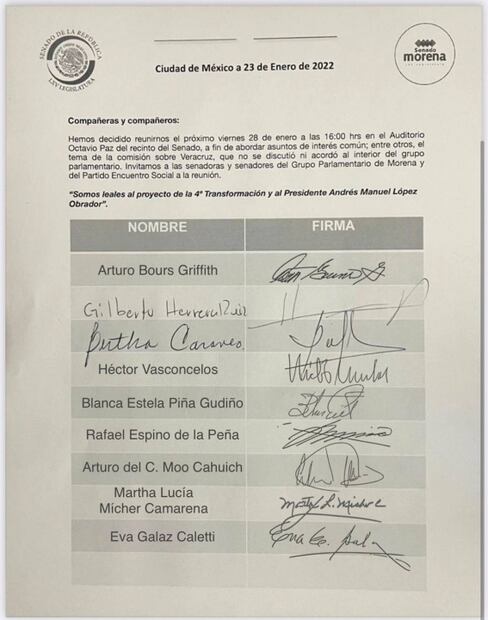 Se reunirán 30 senadores de Morena inconformes con la creación de comisión sobre Veracruz