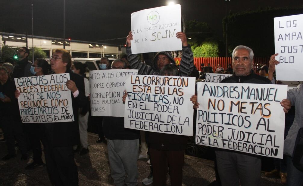 Integrantes de la Asociación Nacional de Magistrados de circuito y jueces de distrito del poder judicial de la federación se sumaron hoy en punto de las 00:00 HRS del 21 de Agosto al paro de labores en protesta por la ley de modificación al poder judicial. Fotos: Francisco Rodríguez