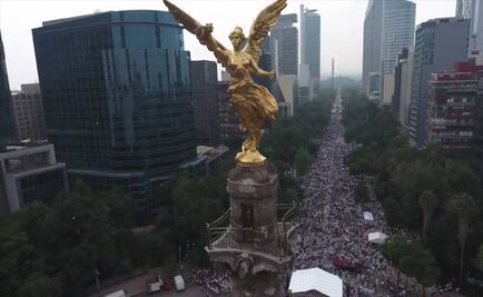Frente Nacional por la Familia vuela dron en marcha