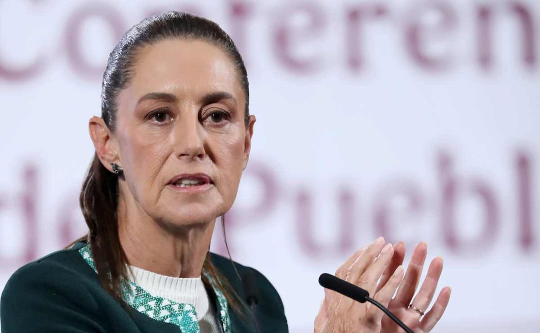 Claudia Sheinbaum, presidenta de México, durante la mañanera. Foto: EFE