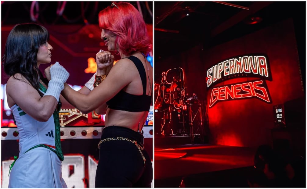 Así se vivió el tenso careo entre Alana Flores y Flor Vigna. Foto: Instagram @supernovaboxing