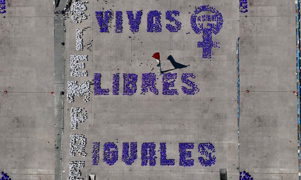 Zócalo Capitalino durante evento del 8M. Foto: Redes Sociales